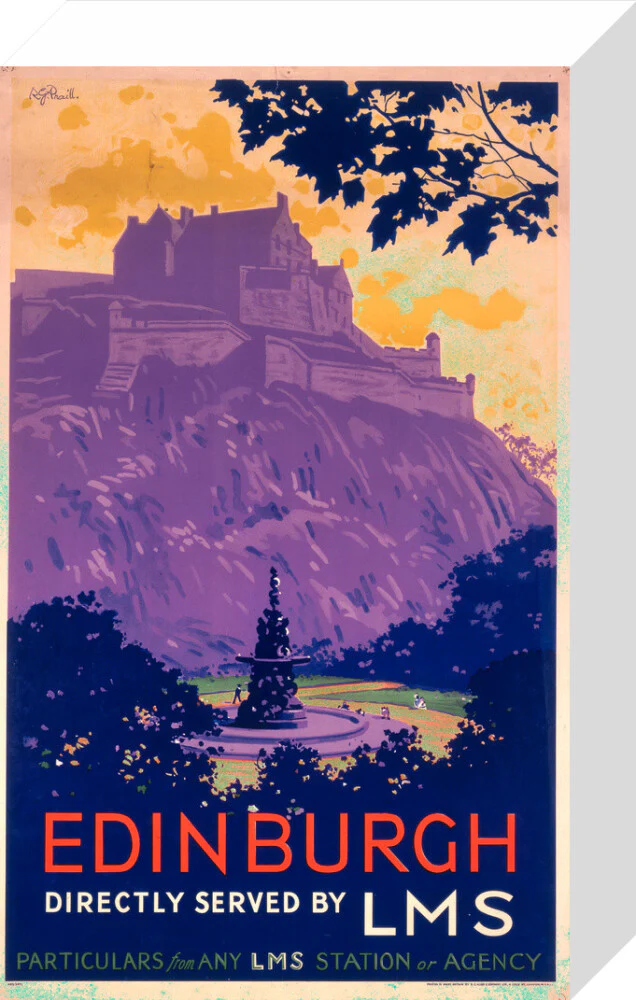 'Edinburgh, directly served by LMS', poster, c 1930s. - Image 64