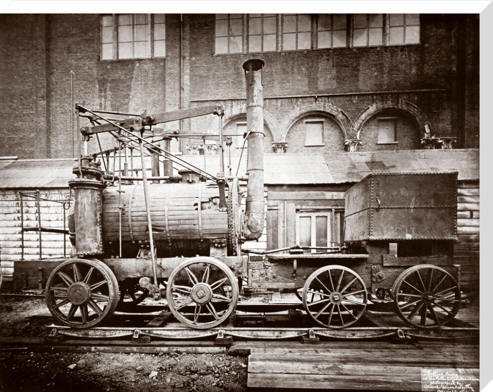 'Puffing Billy' steam locomotive, outside the Patent Museum, London, 1876. - Image 34