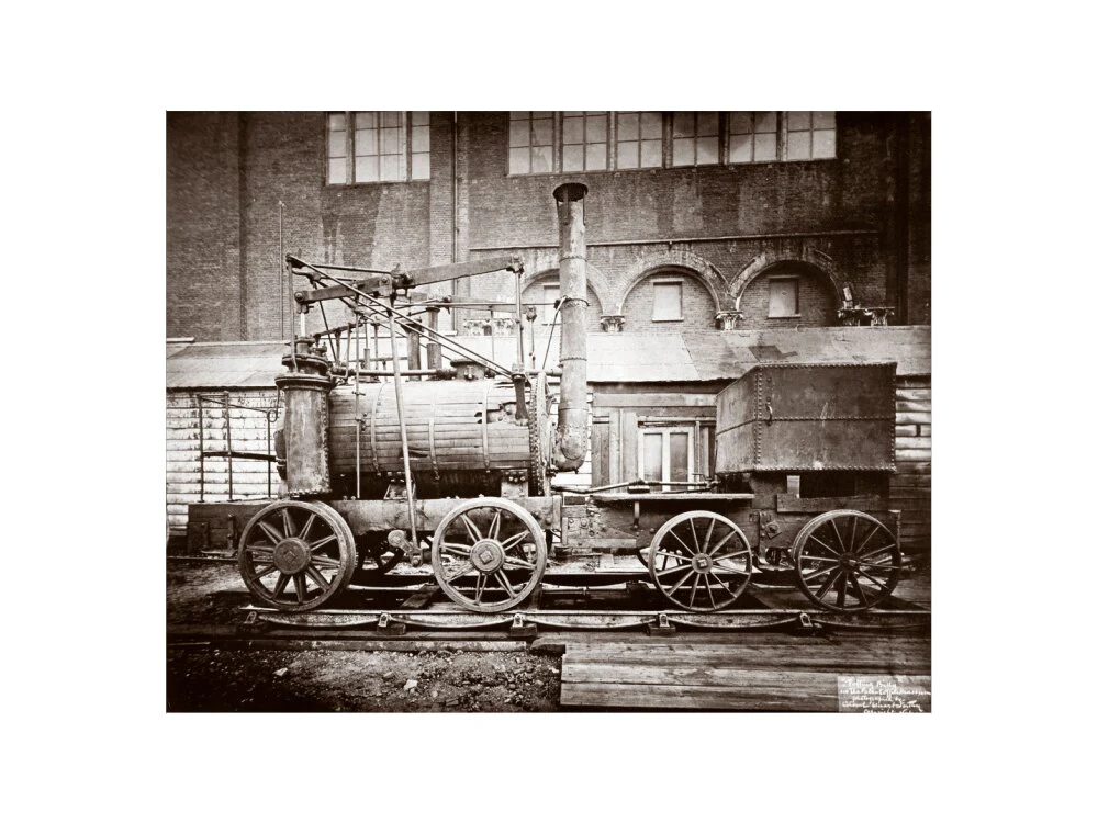 'Puffing Billy' steam locomotive, outside the Patent Museum, London, 1876. - Image 50