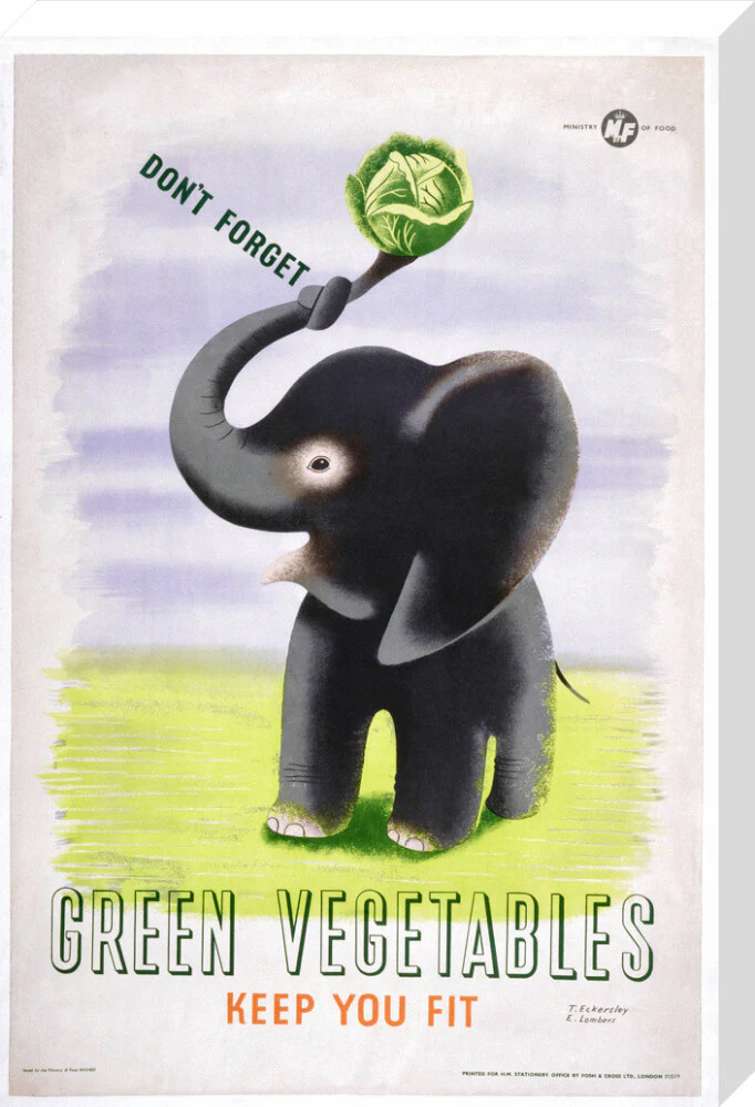 Don't Forget, Green Vegetables Keep You Fit', c 1951. - Image 66