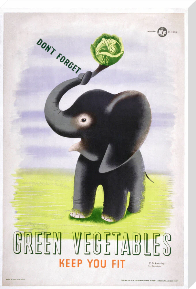 Don't Forget, Green Vegetables Keep You Fit', c 1951. - Image 67
