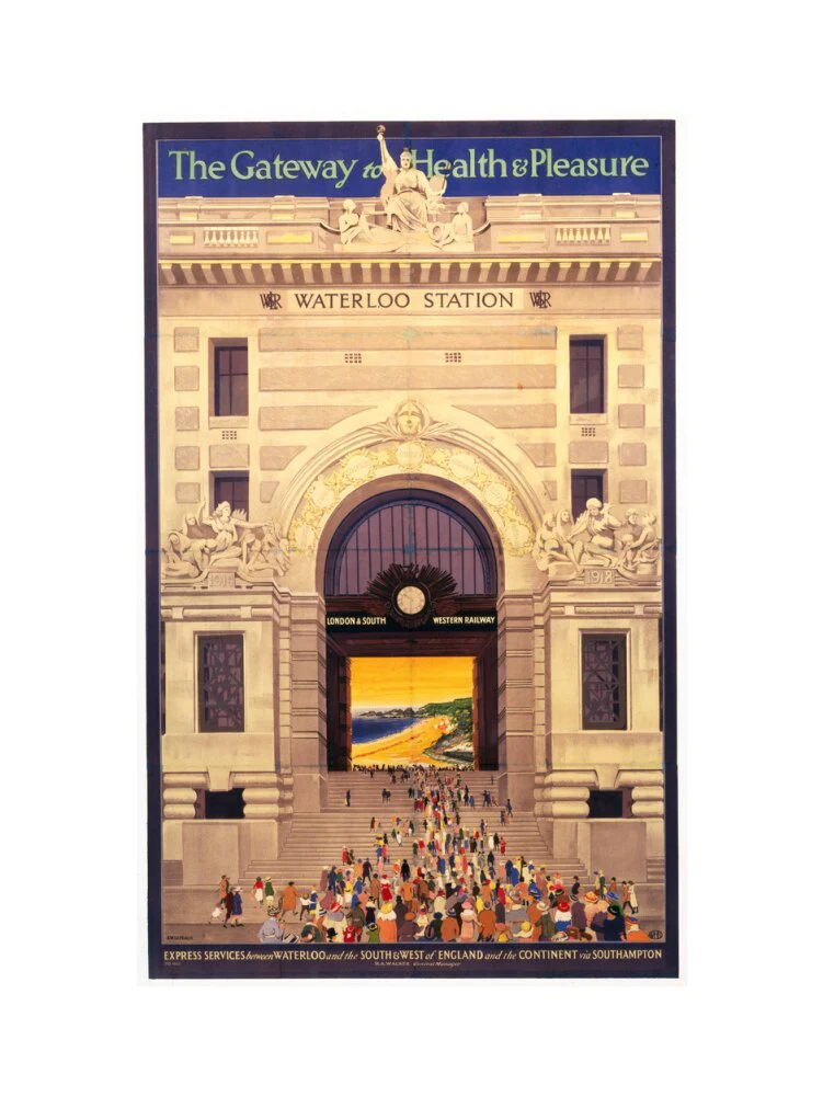 'Waterloo Station - The Gateway to Health & Pleasure', poster, 1922. - Image 12