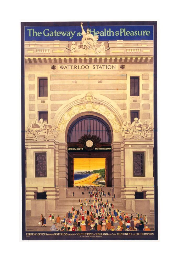 'Waterloo Station - The Gateway to Health & Pleasure', poster, 1922. - Image 85