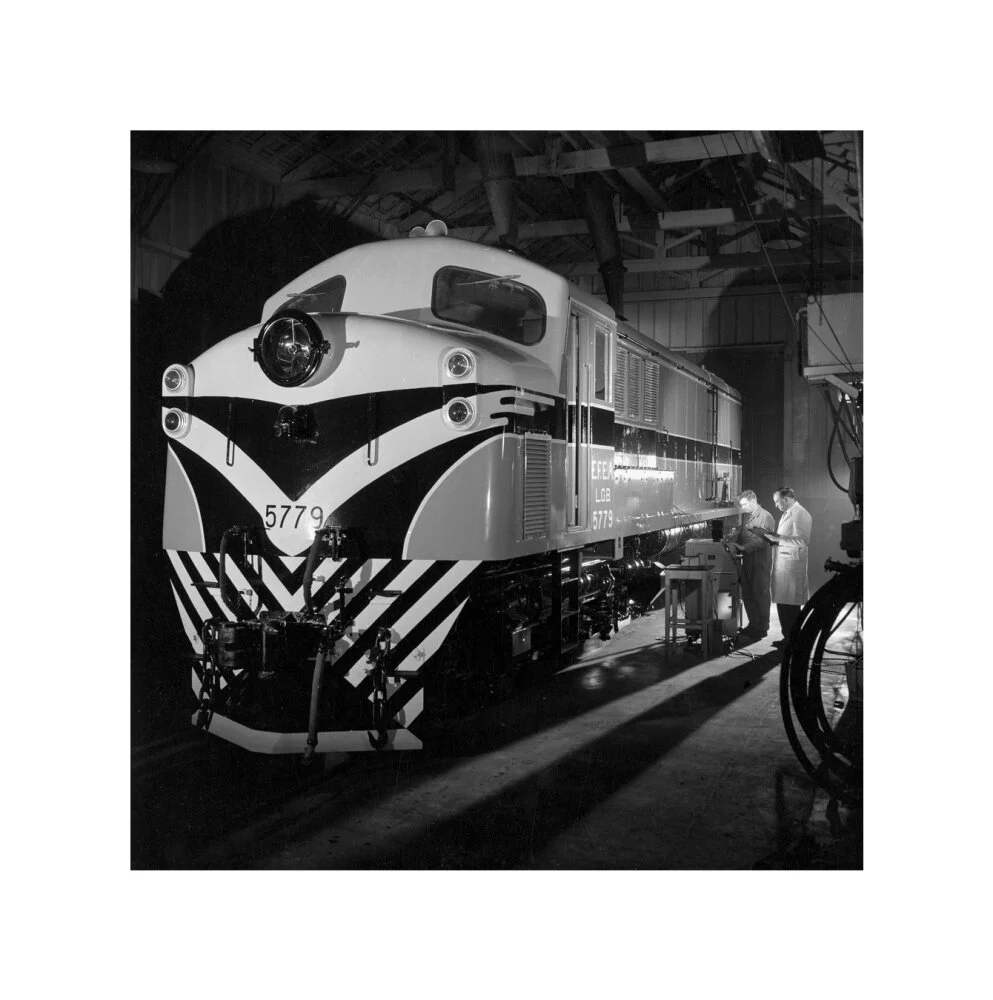 Finished diesel loco for export in main assembly hall, Darlington, 1959. - Image 27