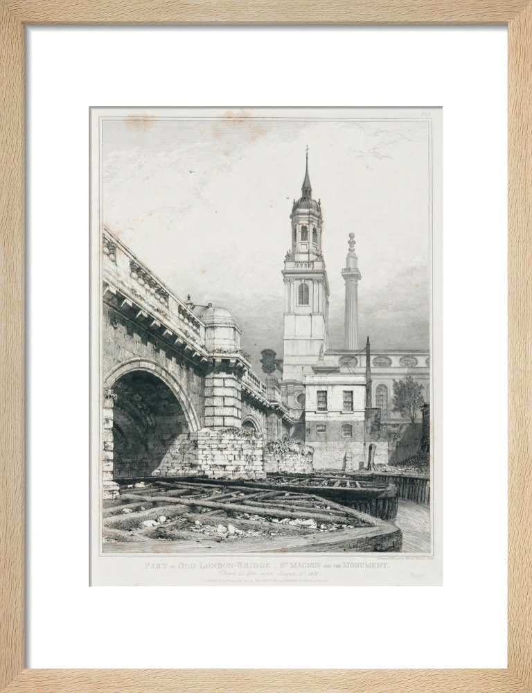 Old London Bridge, St Magnus the Martyr and the Monument, London, 1831. - Image 11