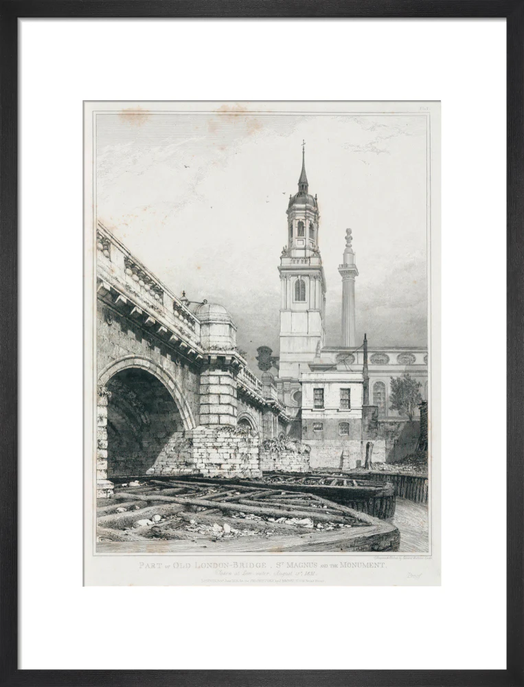 Old London Bridge, St Magnus the Martyr and the Monument, London, 1831. - Image 13