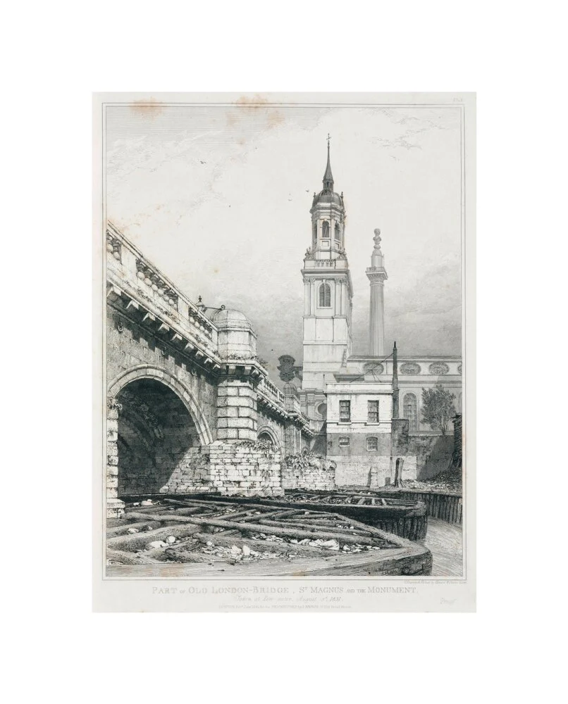 Old London Bridge, St Magnus the Martyr and the Monument, London, 1831. - Image 27