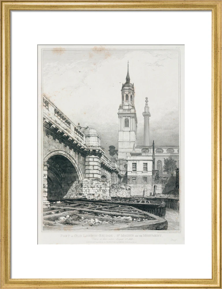 Old London Bridge, St Magnus the Martyr and the Monument, London, 1831. - Image 48