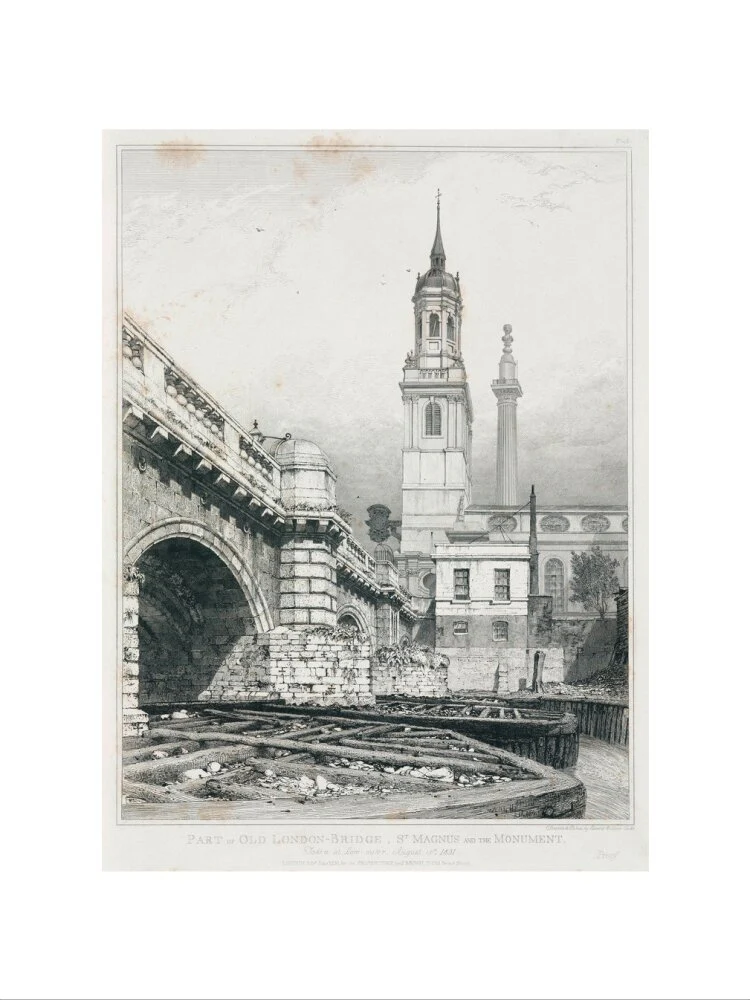 Old London Bridge, St Magnus the Martyr and the Monument, London, 1831. - Image 50