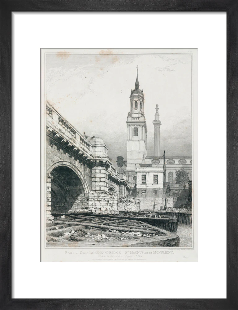 Old London Bridge, St Magnus the Martyr and the Monument, London, 1831. - Image 8