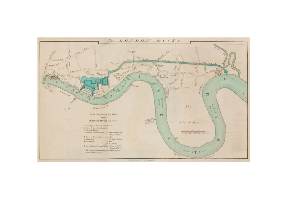 London Docks on the River Thames, 1796. - Image 27