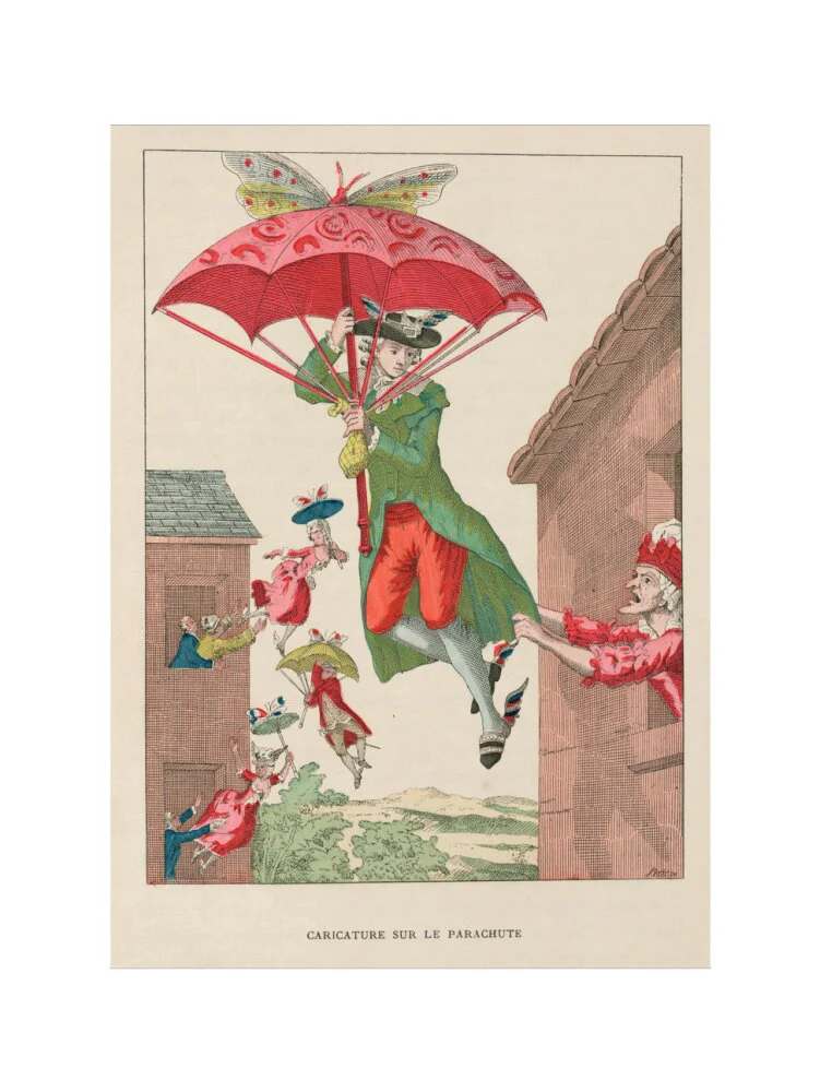 Butterfly-powered parachute, late 18th century. - Image 55