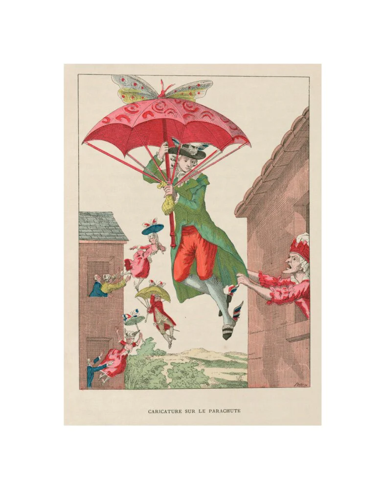 Butterfly-powered parachute, late 18th century. - Image 60