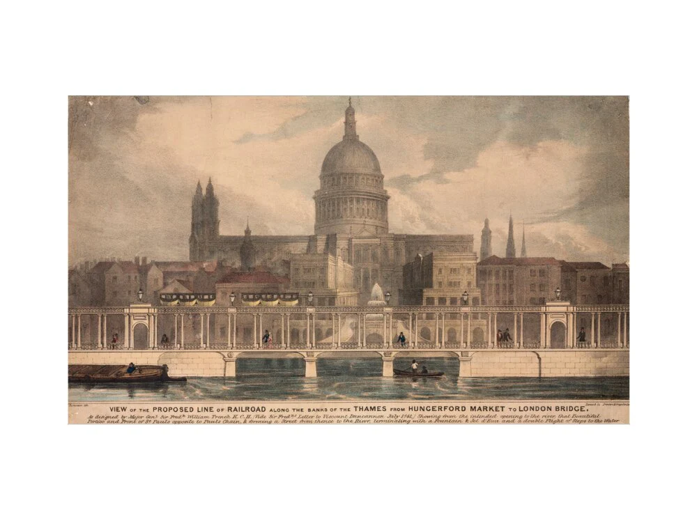 'View of the proposed line of Railway along the banks of the Thames...', 1842. - Image 22