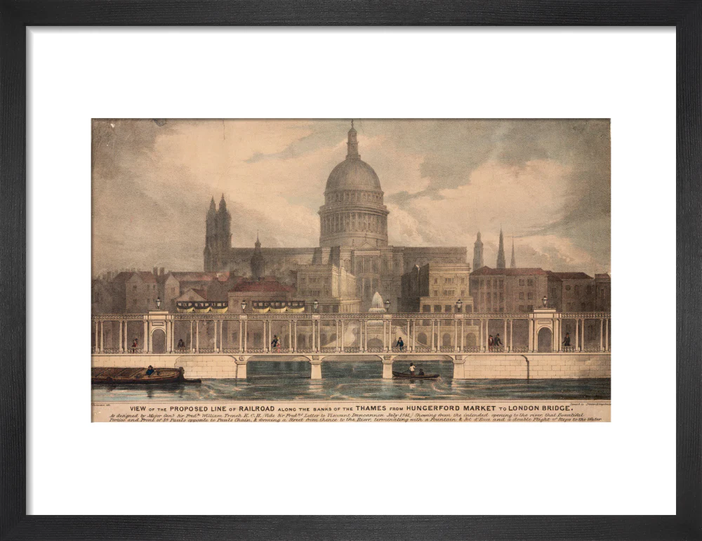 'View of the proposed line of Railway along the banks of the Thames...', 1842. - Image 41