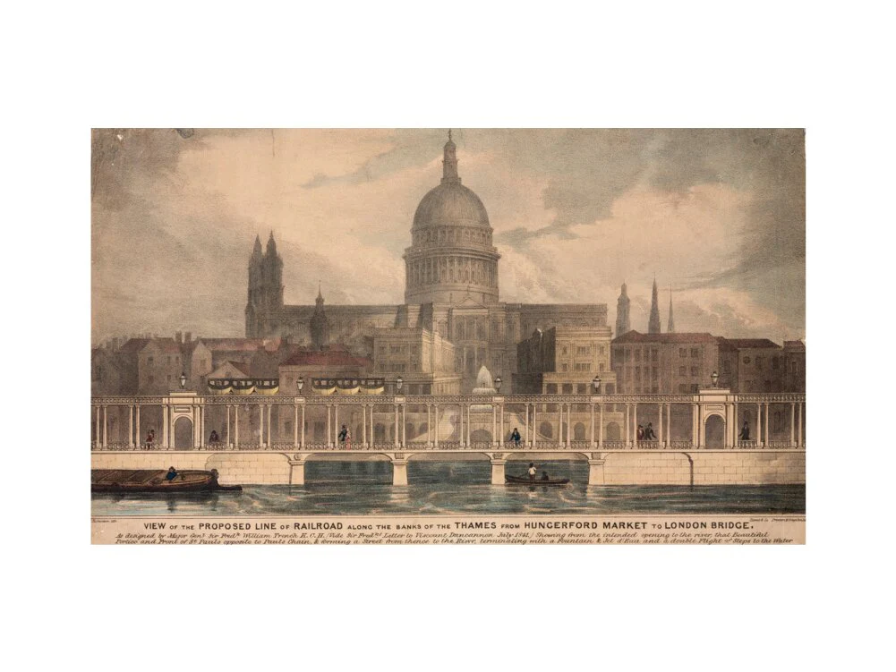 'View of the proposed line of Railway along the banks of the Thames...', 1842. - Image 45