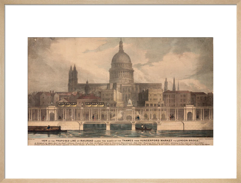 'View of the proposed line of Railway along the banks of the Thames...', 1842. - Image 54