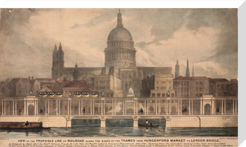 'View of the proposed line of Railway along the banks of the Thames...', 1842. - Image 66