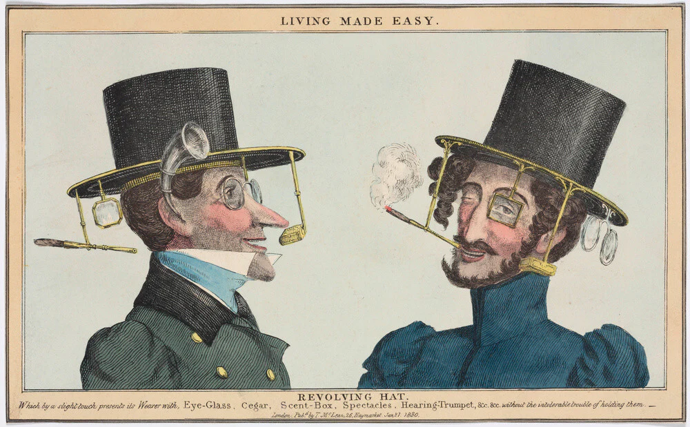 'Living Made Easy: Revolving Hat', 1830.