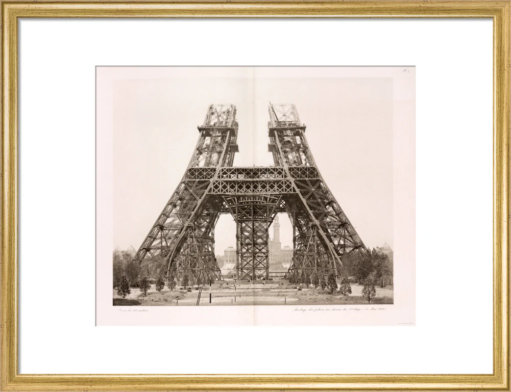 Erection of the pillars below the first level, Eiffel Tower, Paris, 15 May 1888. - Image 48