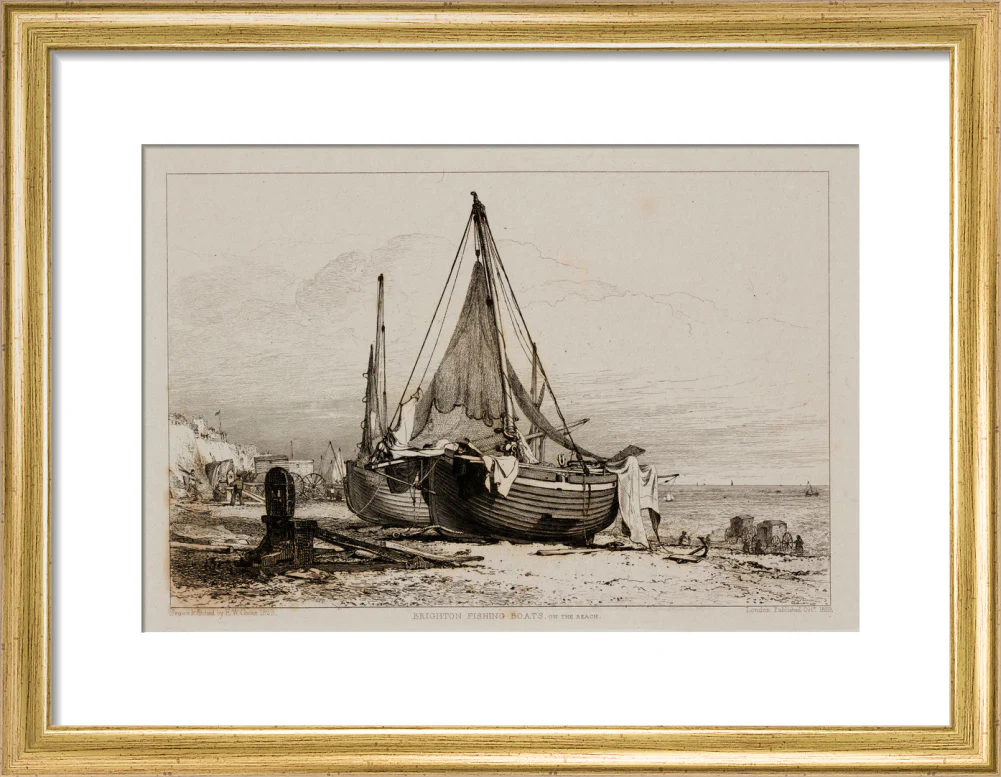 'Brighton Fishing Boats on the Beach', 1829. - Image 10