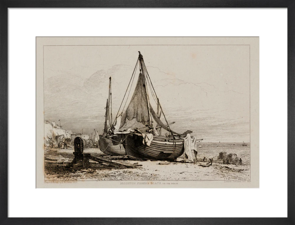 'Brighton Fishing Boats on the Beach', 1829. - Image 13