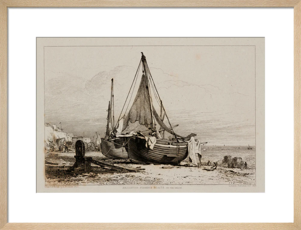 'Brighton Fishing Boats on the Beach', 1829. - Image 16