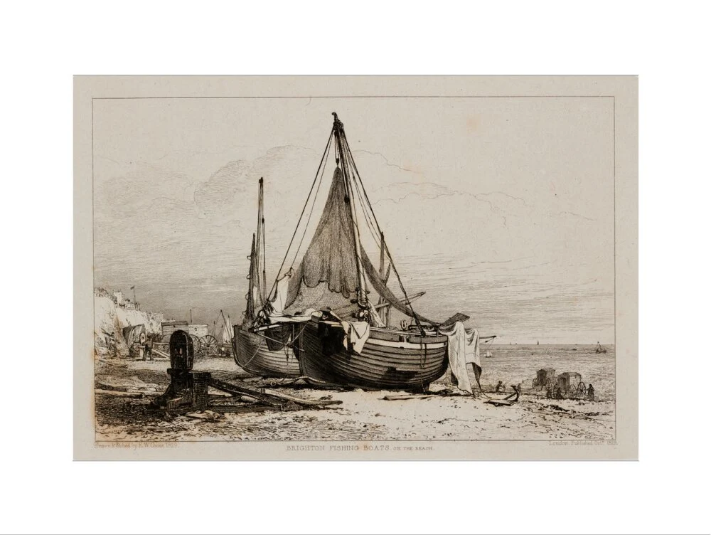 'Brighton Fishing Boats on the Beach', 1829. - Image 17