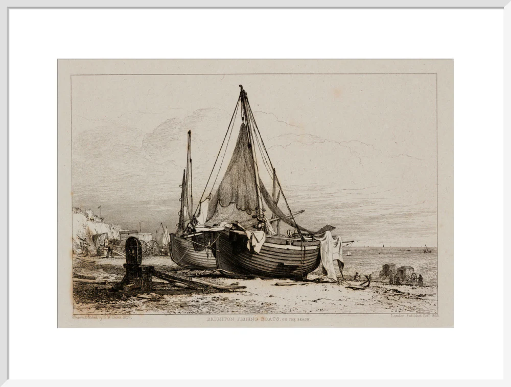 'Brighton Fishing Boats on the Beach', 1829. - Image 24