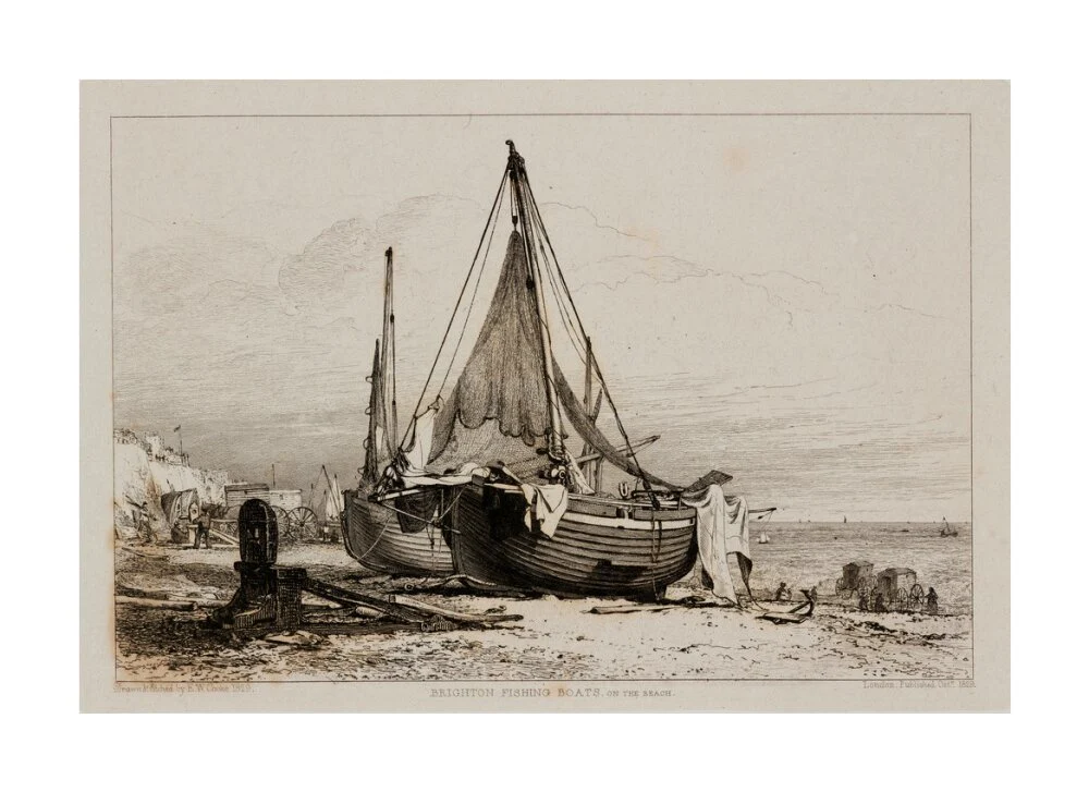 'Brighton Fishing Boats on the Beach', 1829. - Image 29