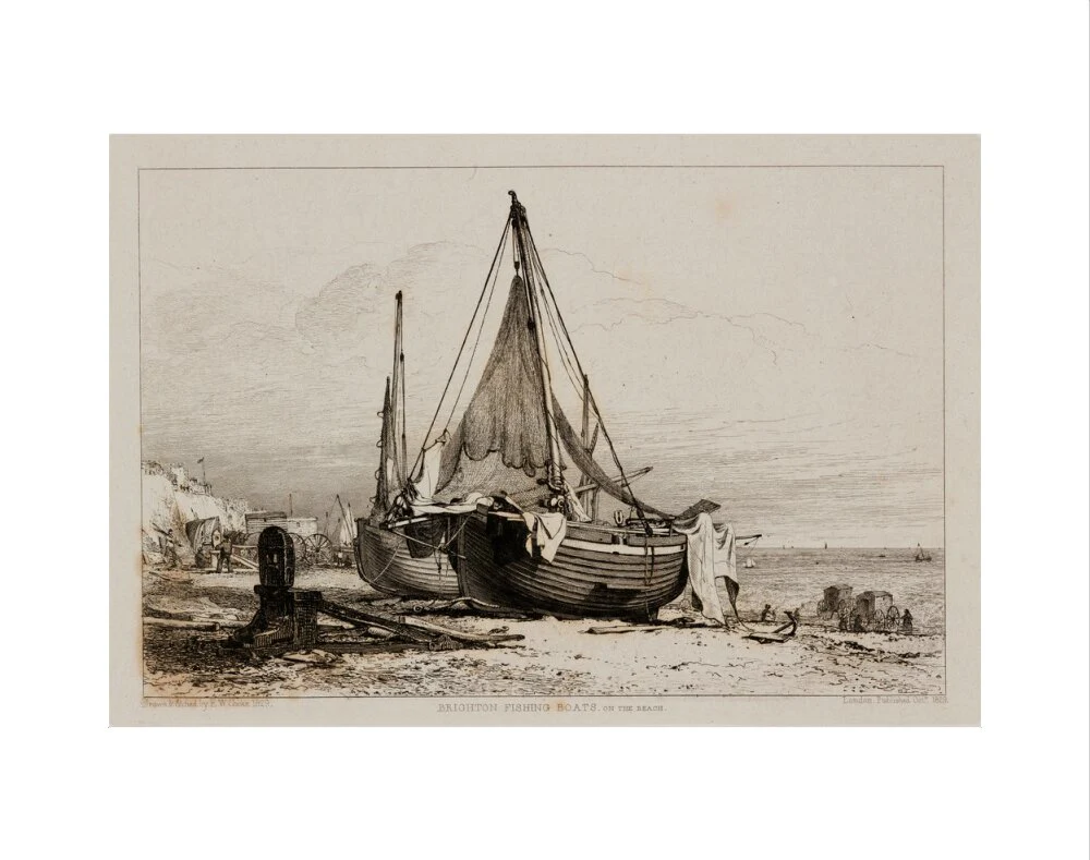 'Brighton Fishing Boats on the Beach', 1829. - Image 35