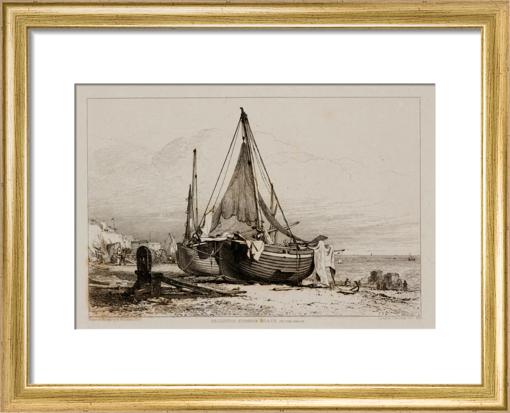 'Brighton Fishing Boats on the Beach', 1829. - Image 38