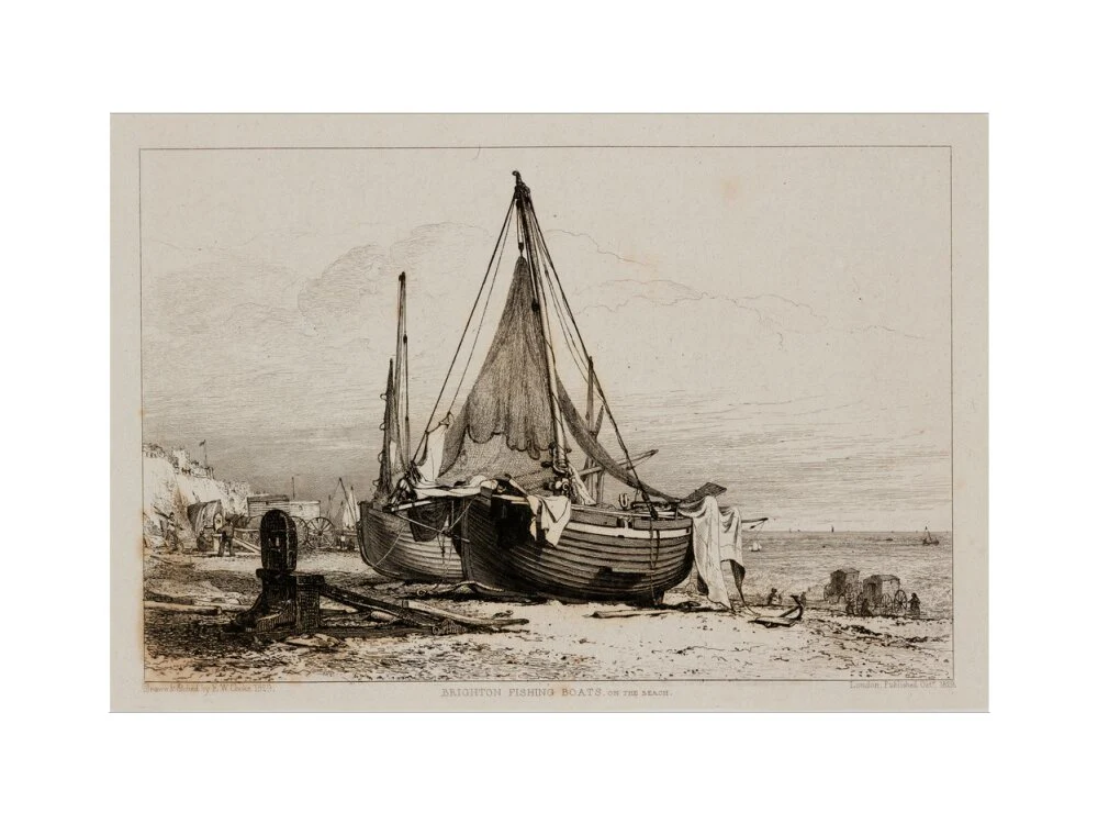 'Brighton Fishing Boats on the Beach', 1829. - Image 40