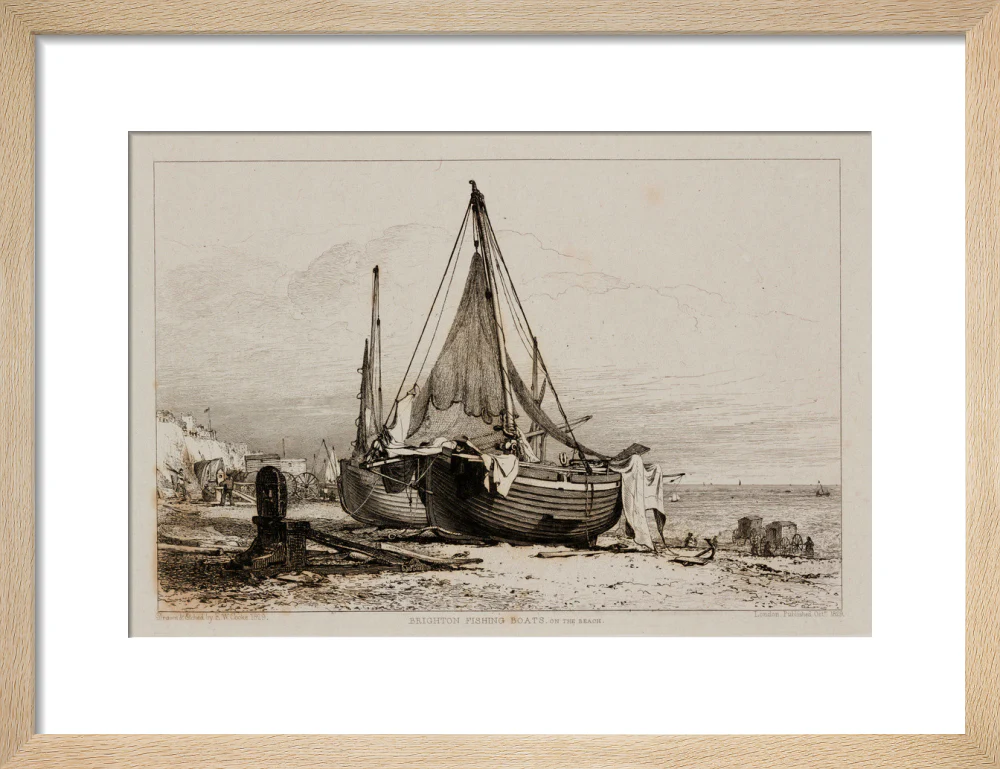 'Brighton Fishing Boats on the Beach', 1829. - Image 44