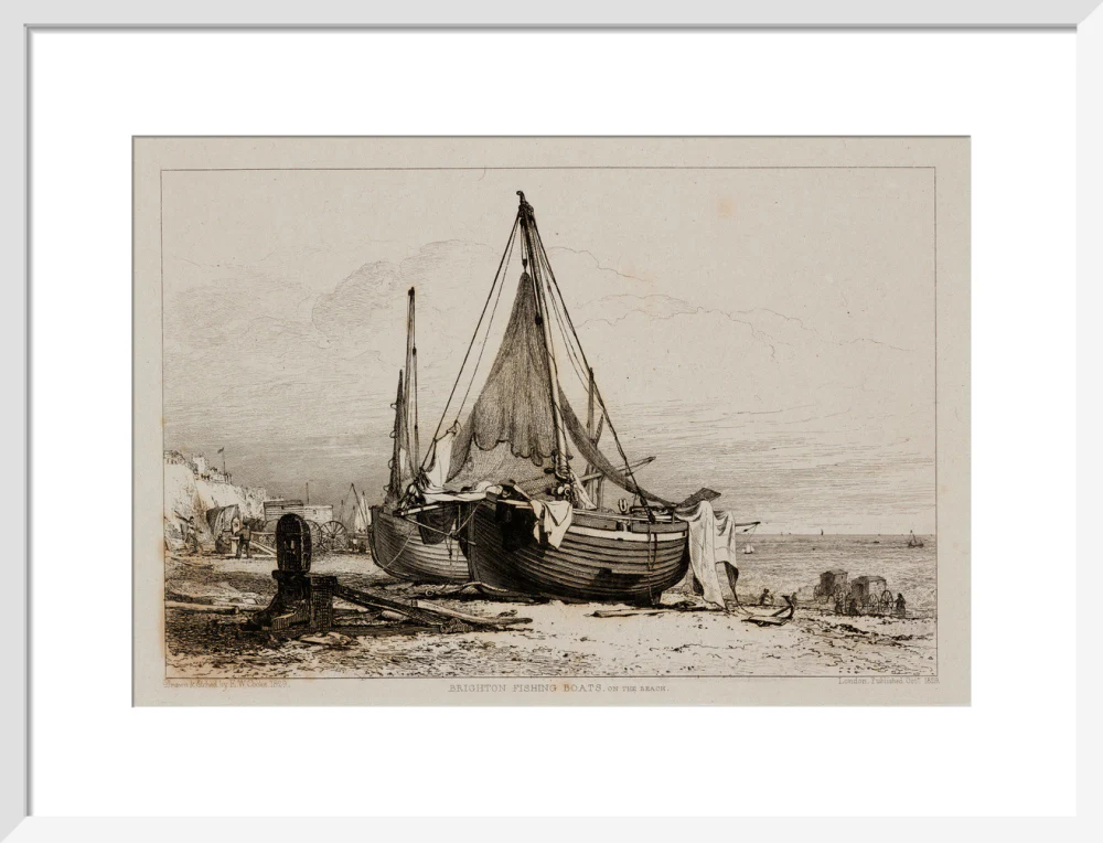 'Brighton Fishing Boats on the Beach', 1829. - Image 47