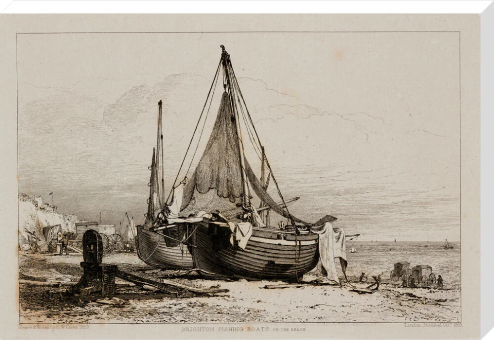 'Brighton Fishing Boats on the Beach', 1829. - Image 67