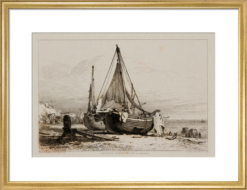 'Brighton Fishing Boats on the Beach', 1829. - Image 81