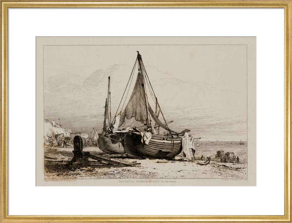 'Brighton Fishing Boats on the Beach', 1829. - Image 86