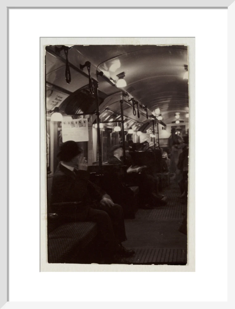 Interior of an underground train carriage, London, c 1930. - Image 14