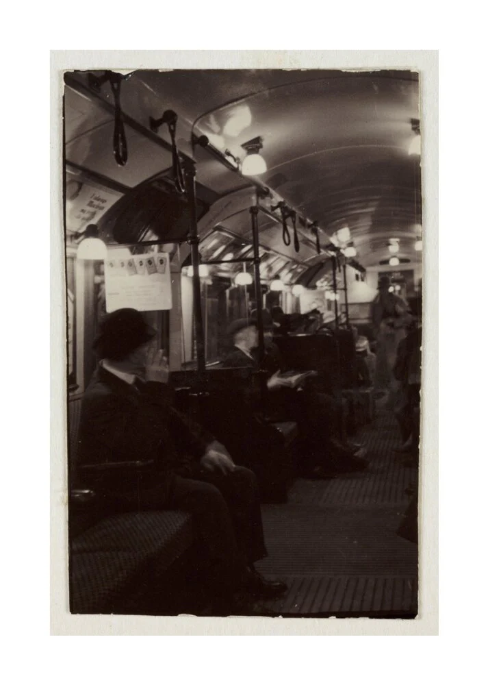Interior of an underground train carriage, London, c 1930. - Image 29