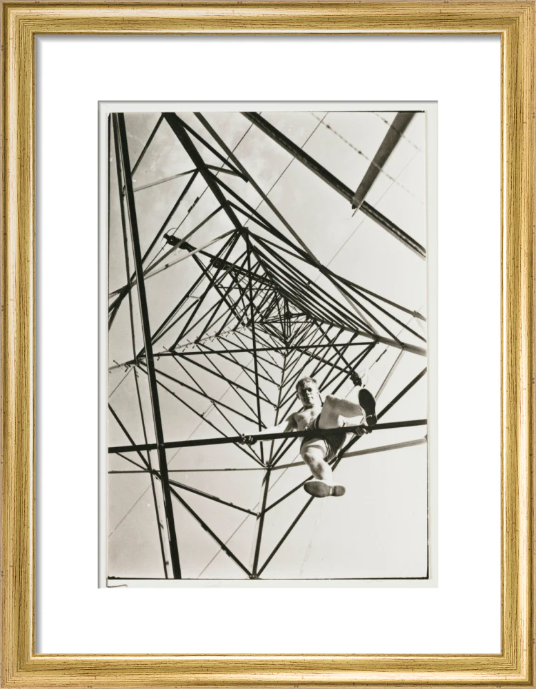 Man climbing a pylon, c 1930. - Image 10