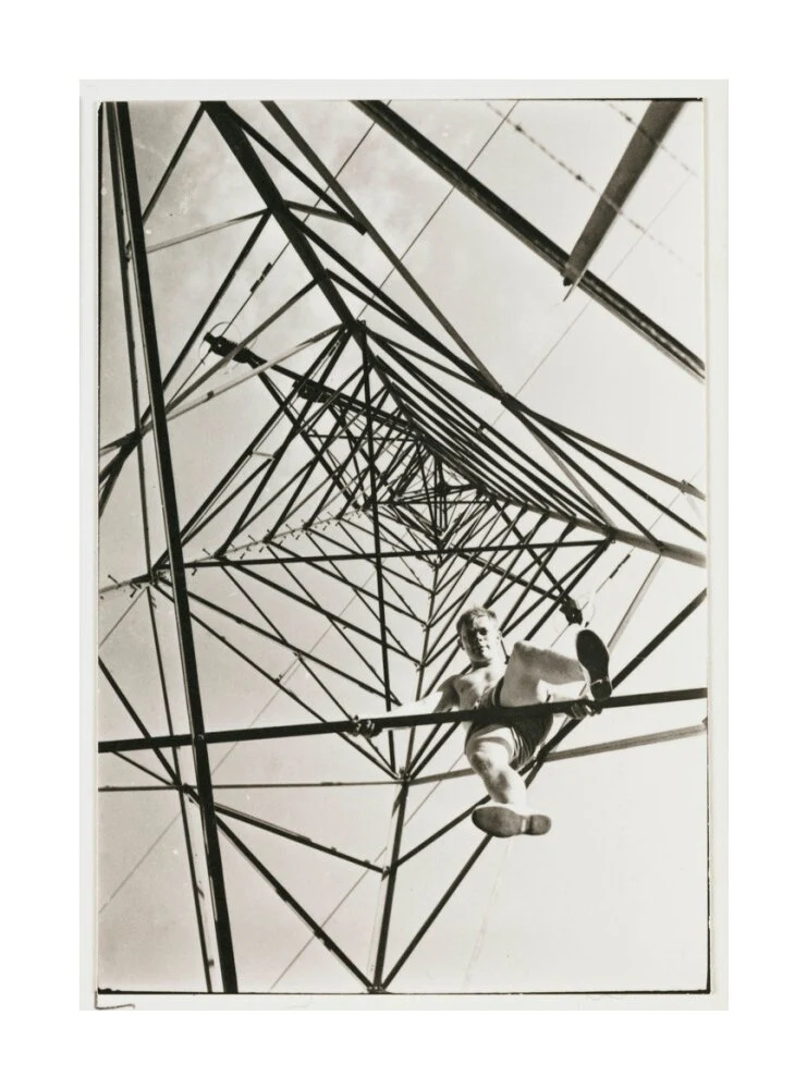 Man climbing a pylon, c 1930. - Image 29