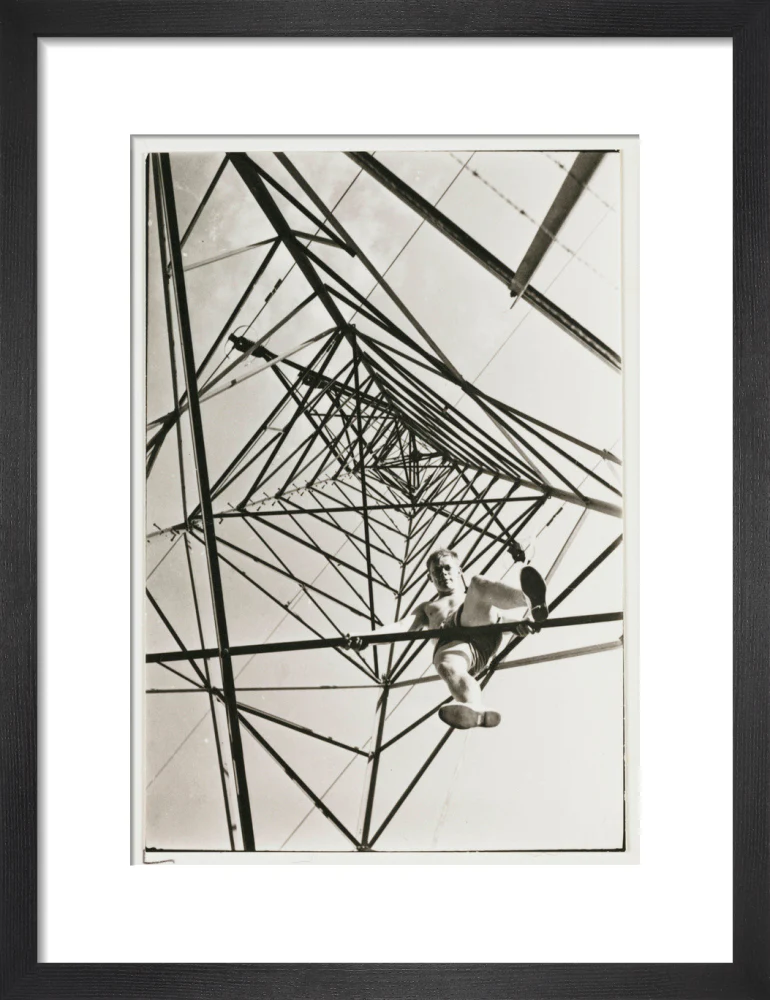 Man climbing a pylon, c 1930. - Image 41