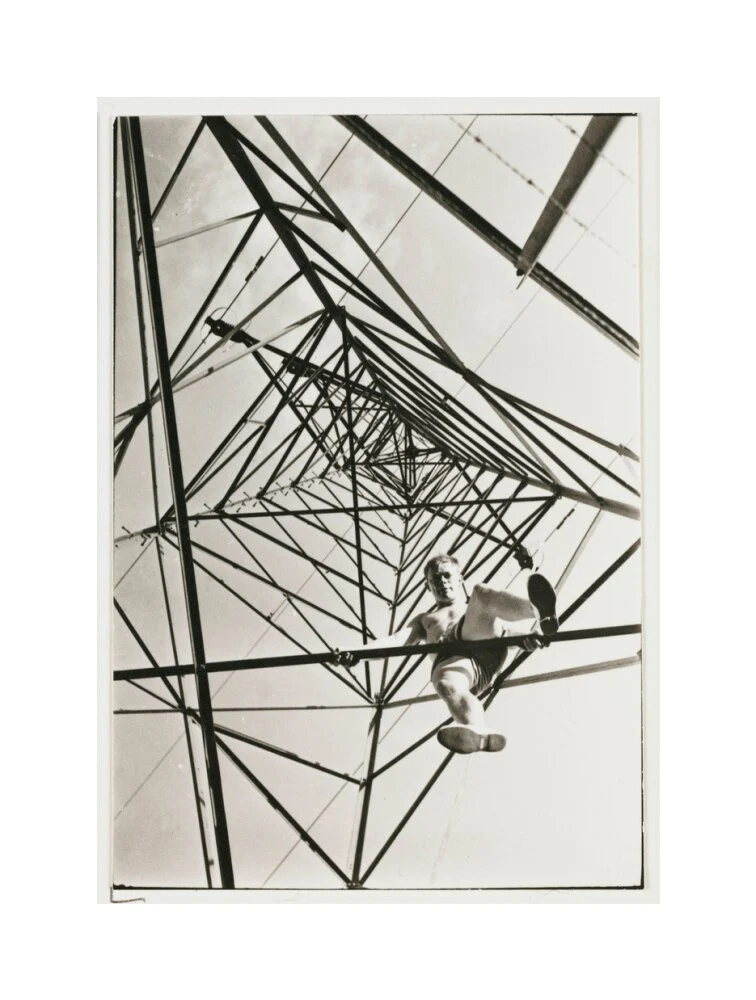 Man climbing a pylon, c 1930. - Image 61