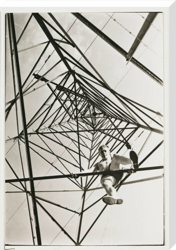 Man climbing a pylon, c 1930. - Image 67