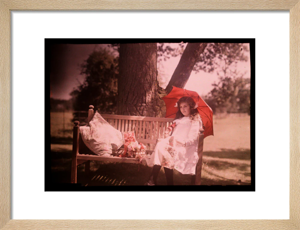 Girl with a parasol sitting on a bench, 1908. - Image 11