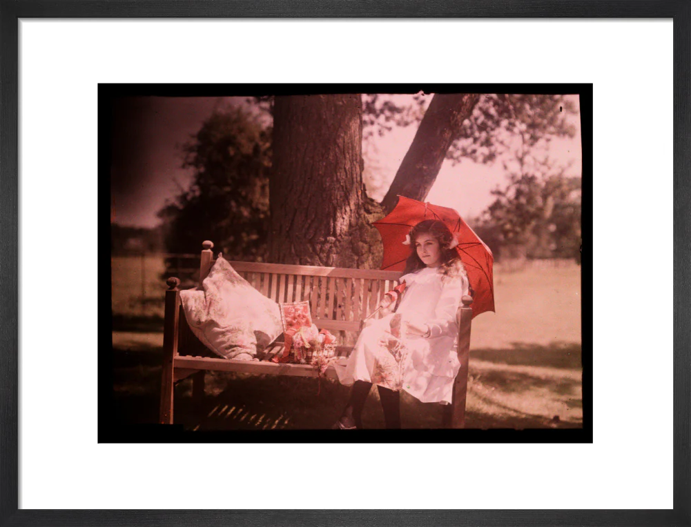 Girl with a parasol sitting on a bench, 1908. - Image 13
