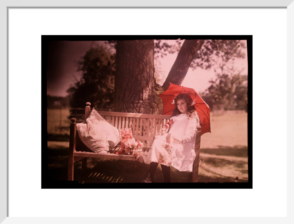 Girl with a parasol sitting on a bench, 1908. - Image 14