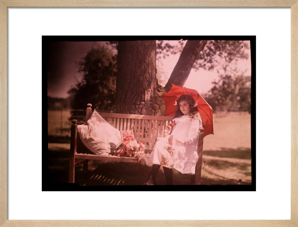 Girl with a parasol sitting on a bench, 1908. - Image 16