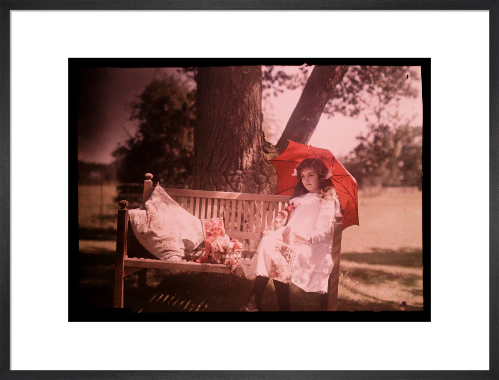 Girl with a parasol sitting on a bench, 1908. - Image 18